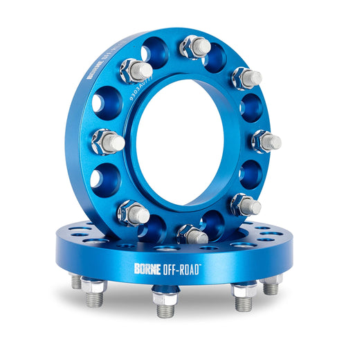 Off-Road Borne Wheel Spacers, 8x180, 124.1 Center Bore, M14x1.5, 25mm, Blue