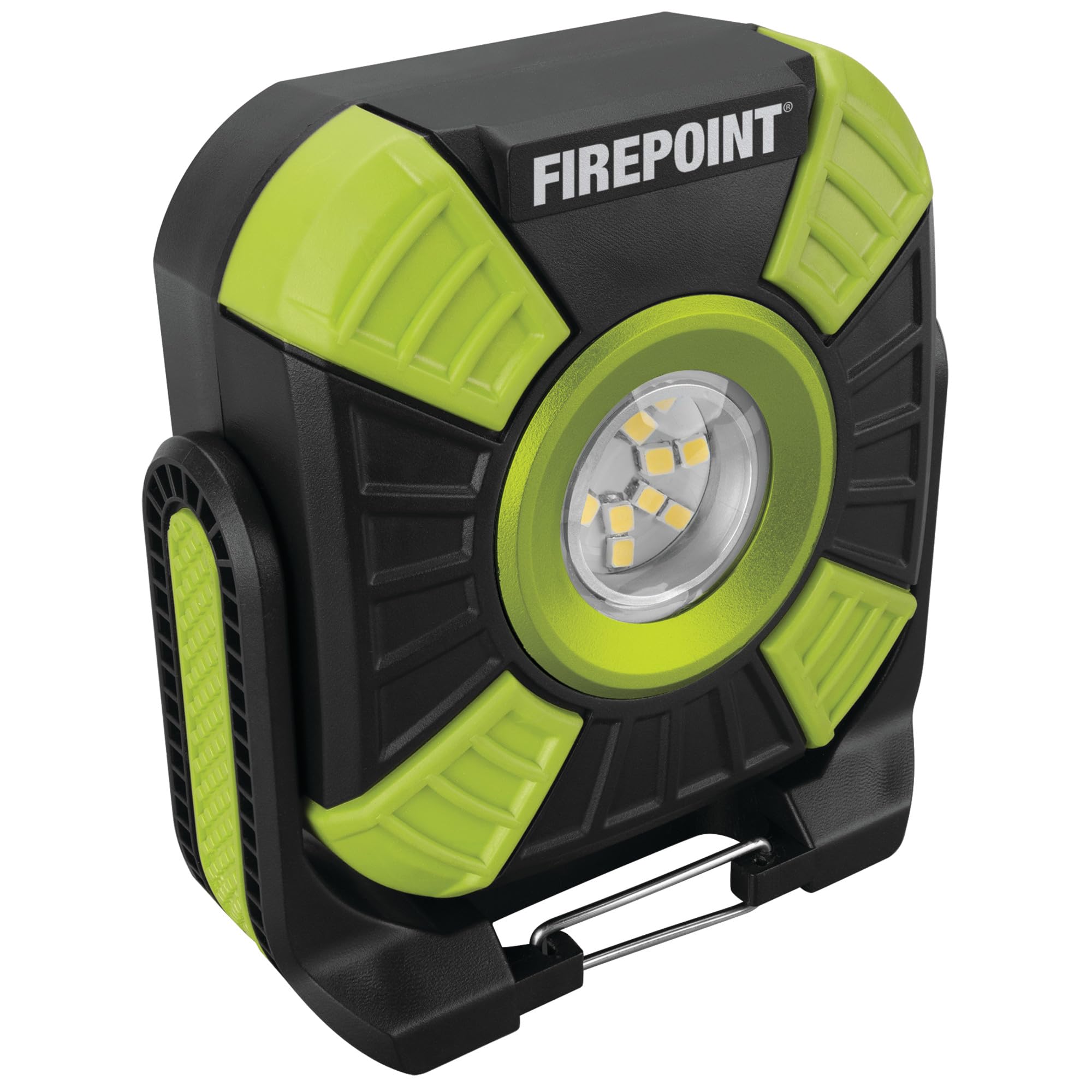 Firepoint Performance Tool W2635 1500+LM Li-Ion Utility Work Light, USB-C Charging, Swivel/Magnetic Base, Power Bank Capability, Black/Green