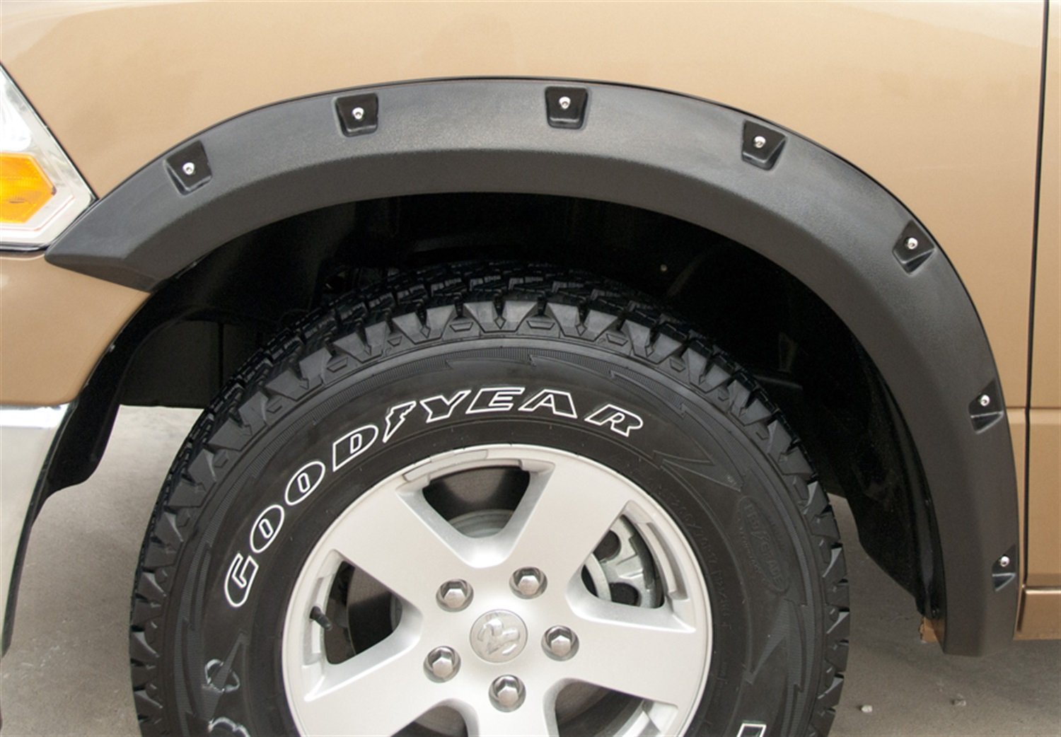 Lund Elite Series RX204TA Black Rivet Style Textured Front Fender Flare - 2 Piece