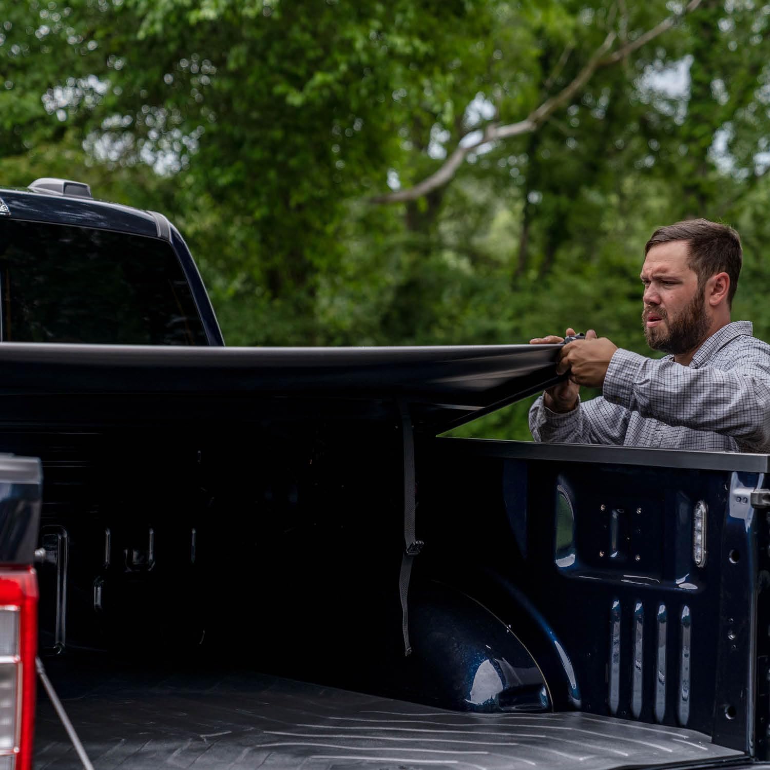 Extang RealTruck Trifecta e-Series Soft Folding Truck Bed Tonneau Cover | 77422 | Fits 2019 - 2025 Dodge Ram 1500 w/ and w/o Multi-Function (Split) Tailgate 6' 4" Bed (76.3")