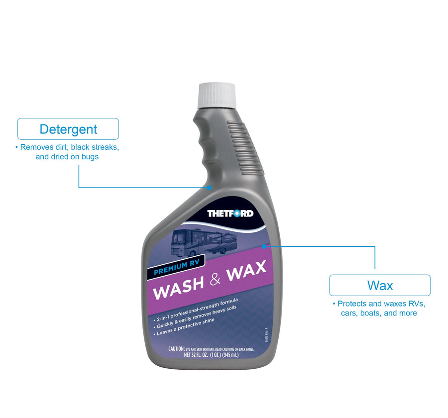 Thetford RV Wash and Wax Premium, Detergent and Wax for RVs / Boats / Trucks / Cars 32 oz - Thetford 32516