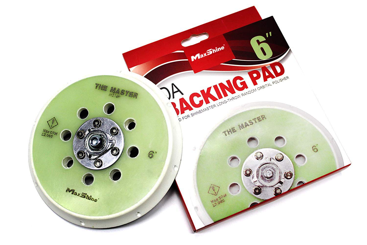 6” Maxshine Hook & Loop Dual Action Backing Plate Pro Series – for Polishers, 5/16” Thread, Up to 12000 OPM, 8 Vented Holes - Sanding, Finishing, Polishing, Buffing - Detailing Accessories & Supplies