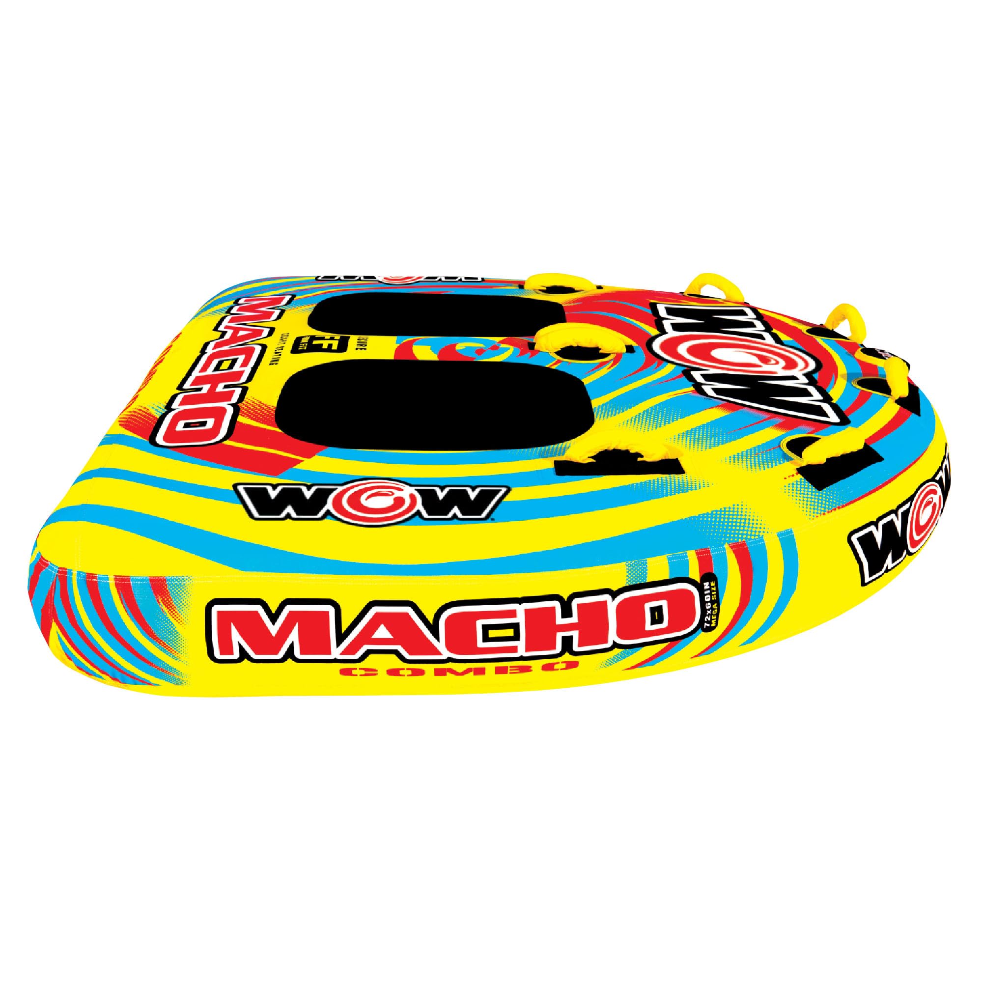 Macho Combo WOW Sports Towable Tubes for Boating, Accessories for Tubing, Water Tube for Boats - Double Seater 2 Person 340 lbs Capacity