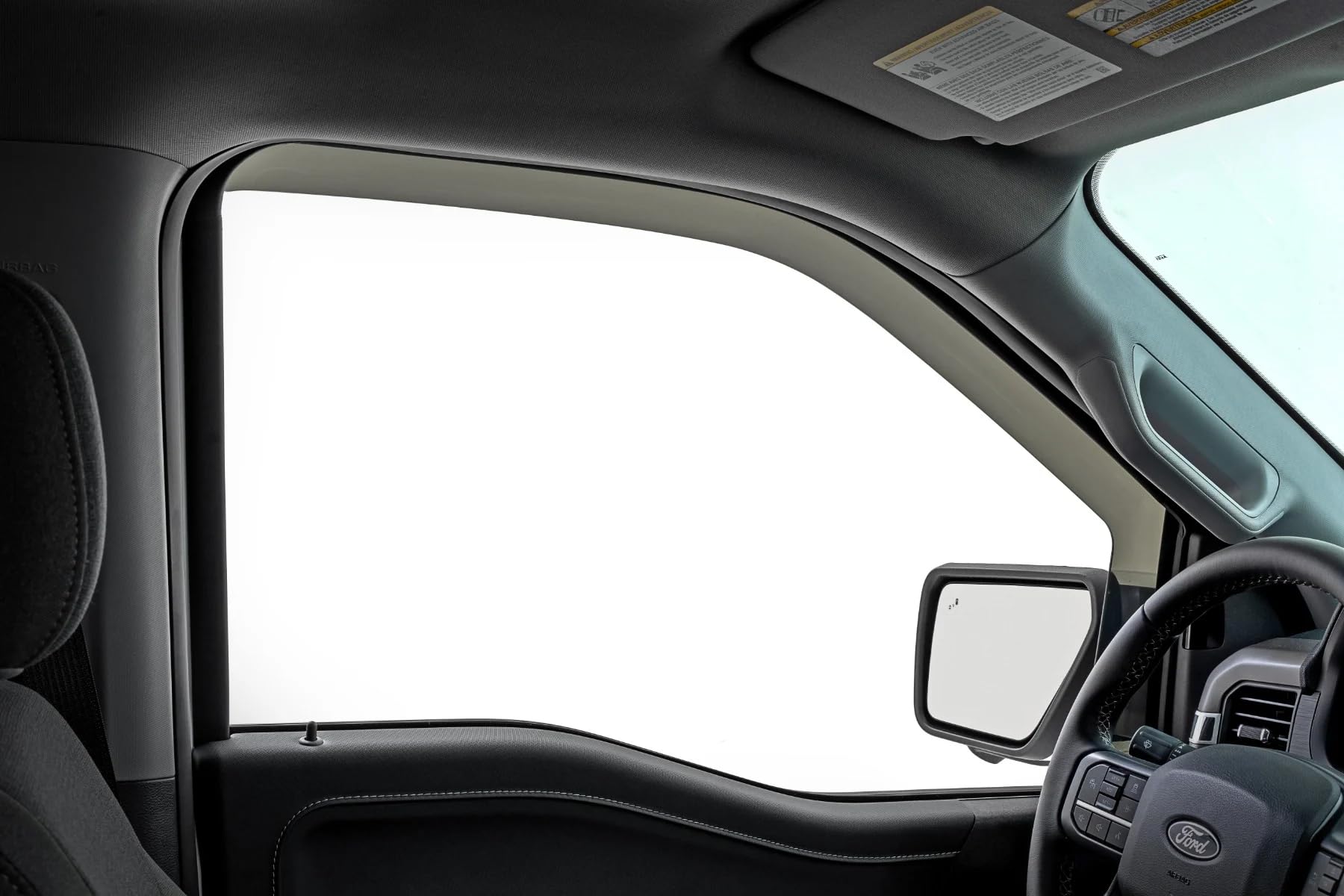 Rough Country Window Rain Guards in-Channel for Ford F-150, Lightning, F-250, F-350, Raptor Crew Cab (2015-2025) - Low Profile Visors, 4-Pc Rain Guard for Trucks
