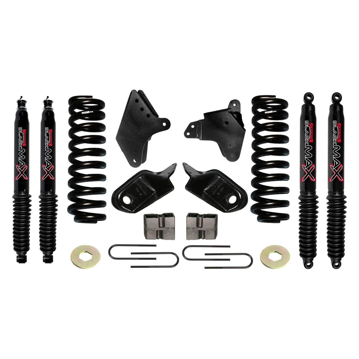 Skyjacker Suspension Lift Kit 186PK-B w/Shock Black MAX Shocks 6 in. Lift Incl. Front Coil Springs Brackets Rear U Bolt Kit Rear Blocks