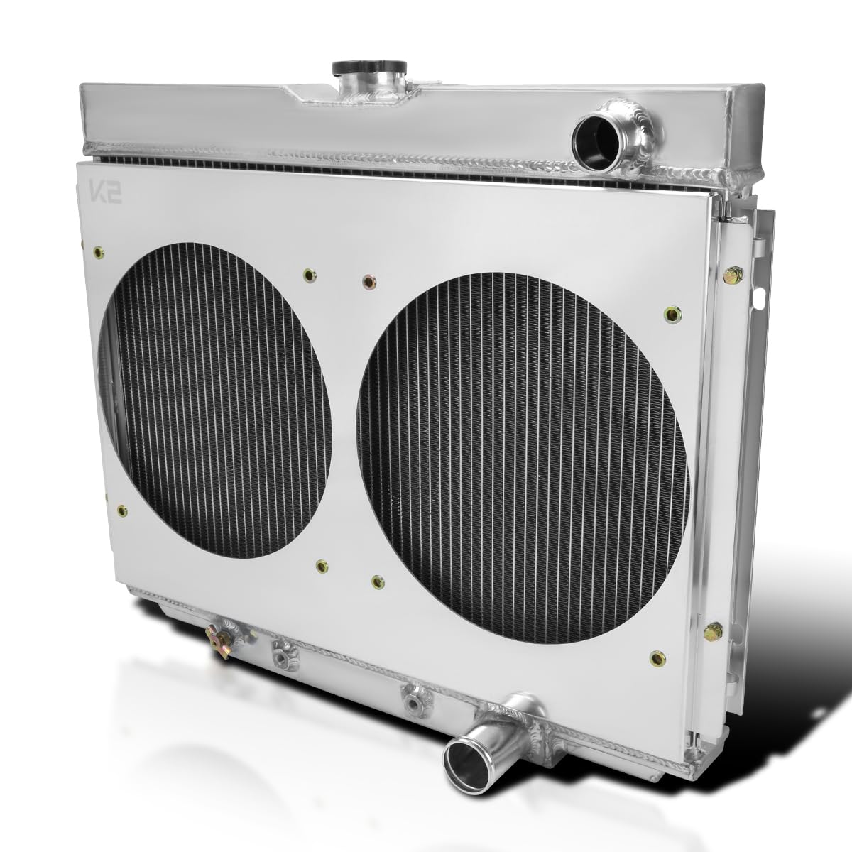 3 Row Aluminum Cooling Radiator with Fan Shroud Spec-D Tuning Compatible with 1967-1970 Ford Mustang