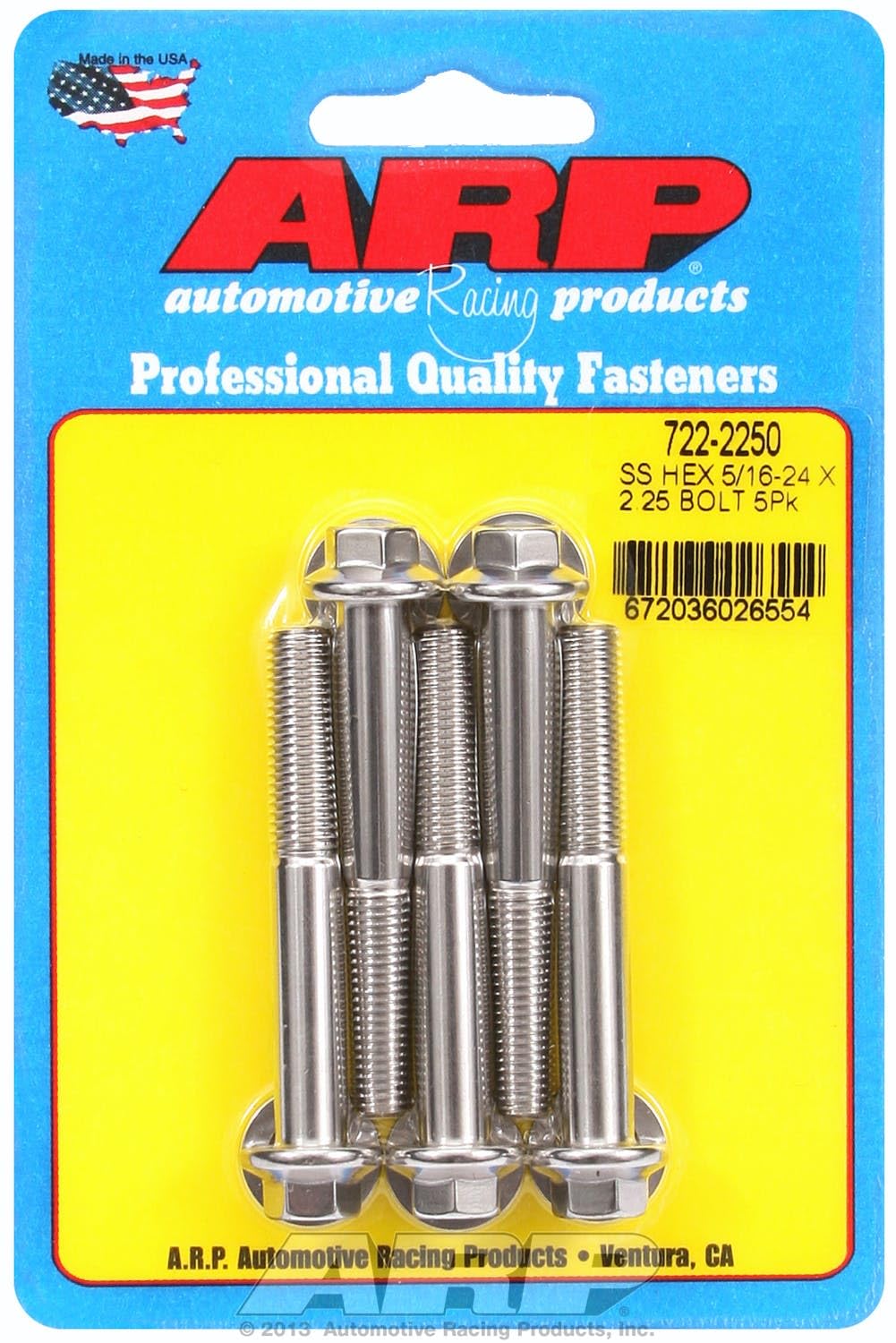 Hex Bolt ARP (722-2250), Stainless Steel