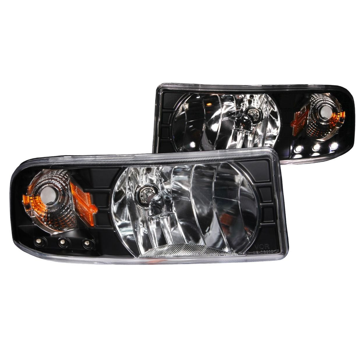 111205 ANZO USA Crystal 1-Piece Headlight Set-Black
