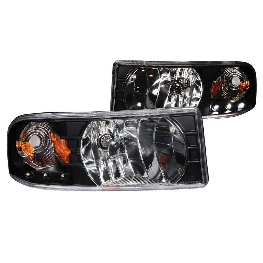 111205 ANZO USA Crystal 1-Piece Headlight Set-Black