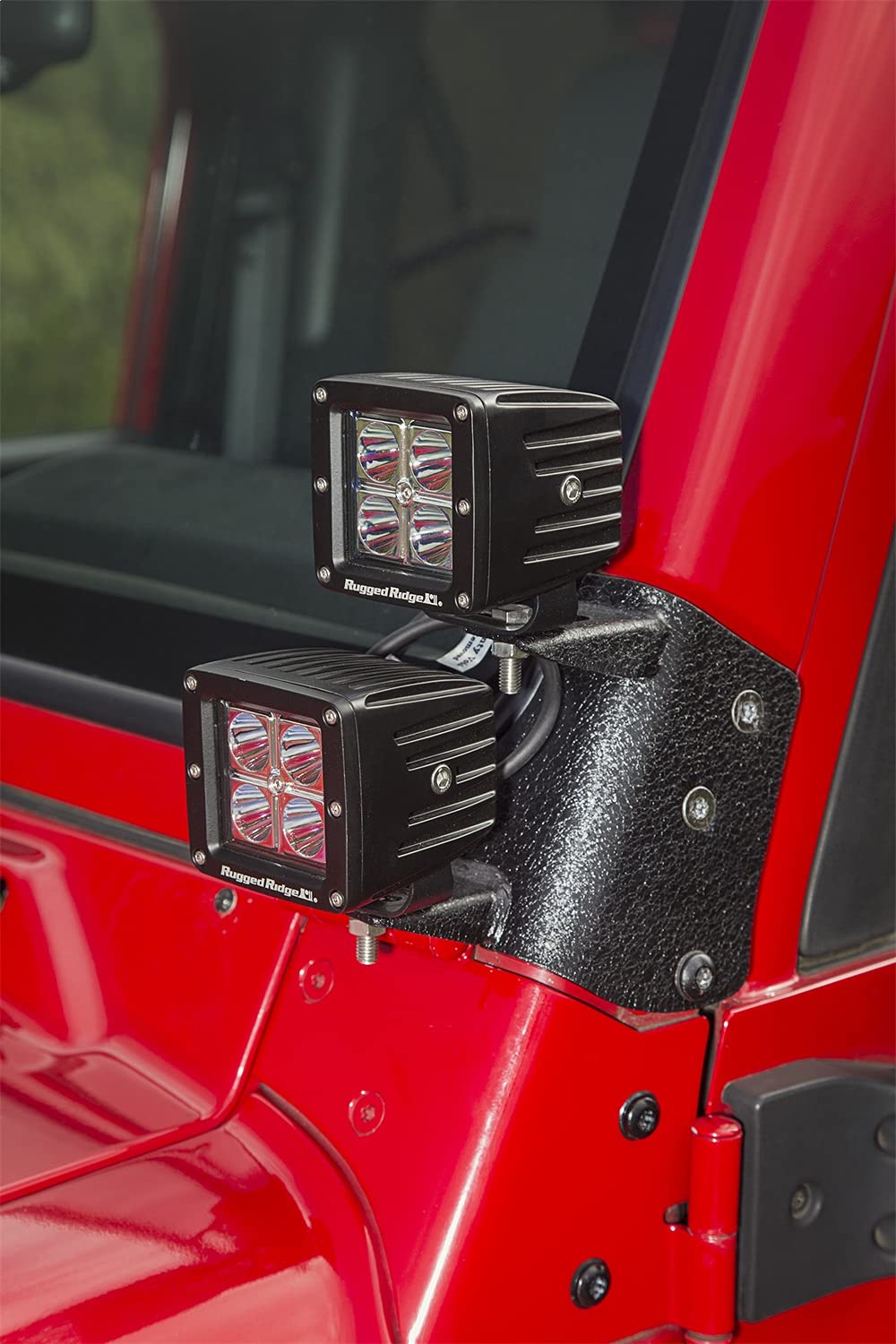 Light Mount Rugged Ridge for Jeep Wrangler TJ/LJ | Dual A-Pillar, Heavy Duty Steel, No Drill | 11232.36 | Fits 1997-2006 Jeep Wrangler TJ/LJ