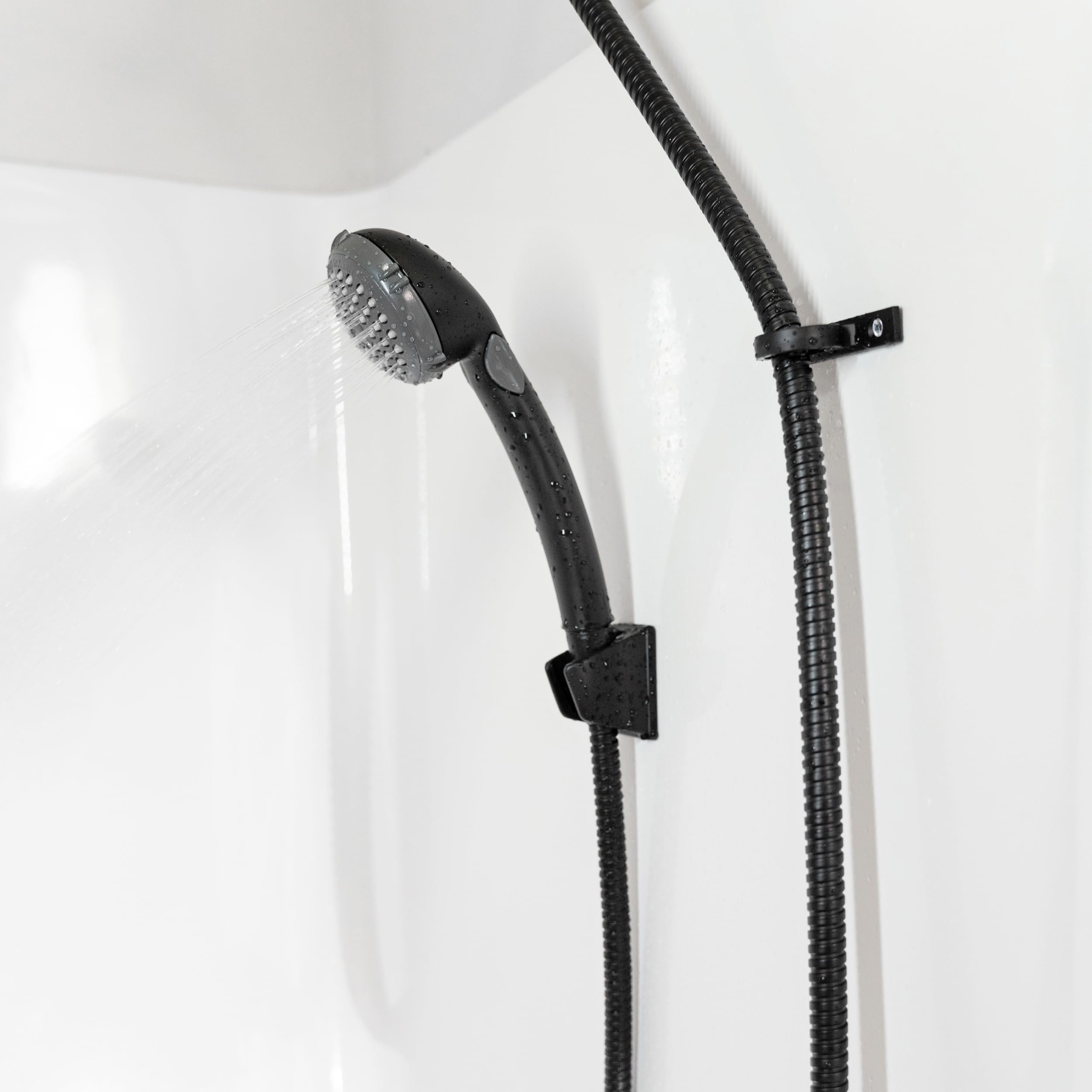 Dura Faucet RV Hand Held Shower Wand DF-SA400-MB, Water Saving Trickle Switch (Matte Black)