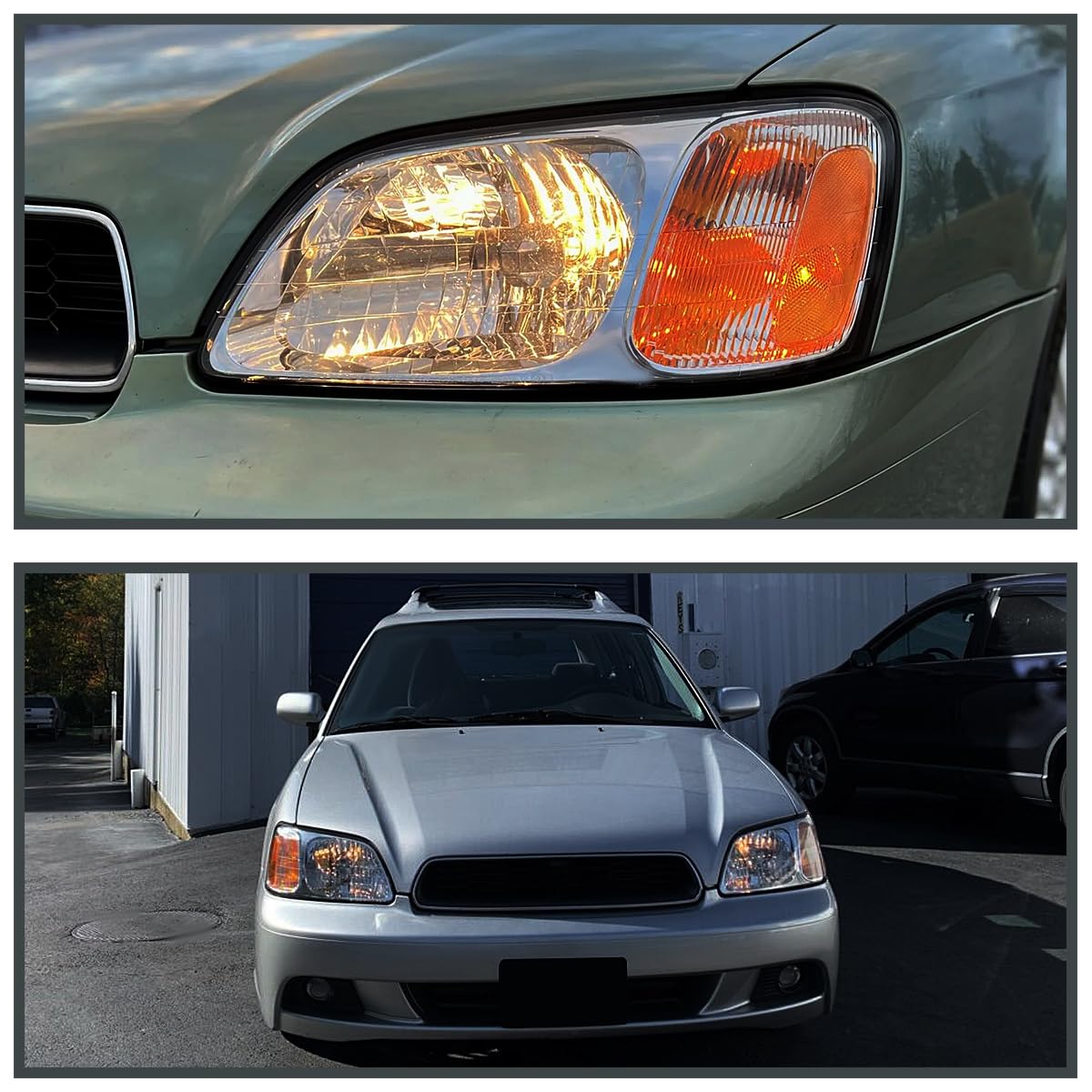 Chrome Headlights SPEC-D TUNING Compatible with 2000-2004 Subaru Legacy, Left + Right Pair Headlamps Assembly