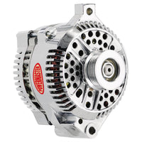 Alt Ford Powermaster 3G Chrome 200A 6 grv Pulley Large Frame Str MTG Unthreaded MTG Ear 1-Wire