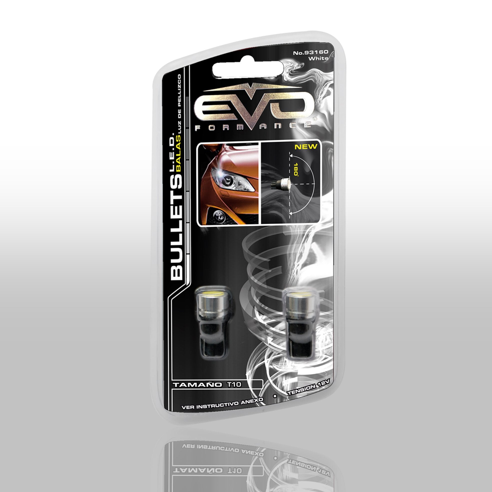 Ultra White CIPA 93160 1 Watt Powerful Bullet LED 194 T-10 Replacement Bulb - Pack of 2