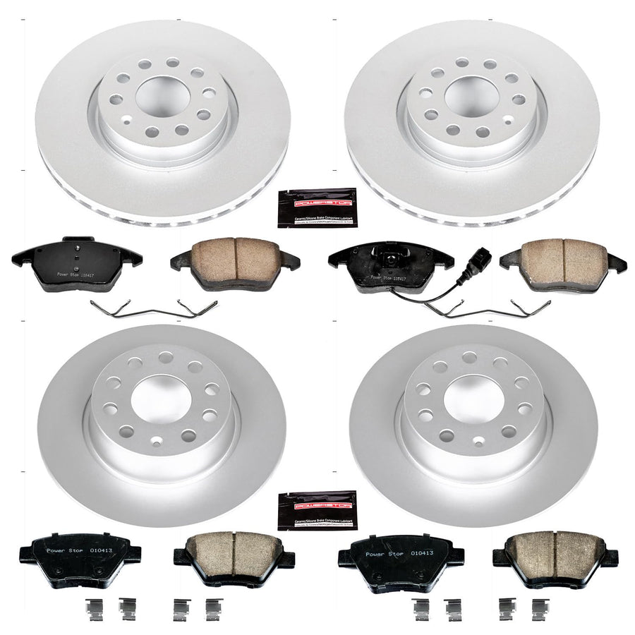 Power Stop Z23 Evolution Geomet Coated Brake Kit For Audi A3, Audi A3 Quattro, VW Beetle, VW Eos, VW GTI, VW Jetta [Model Specific] CRK5801