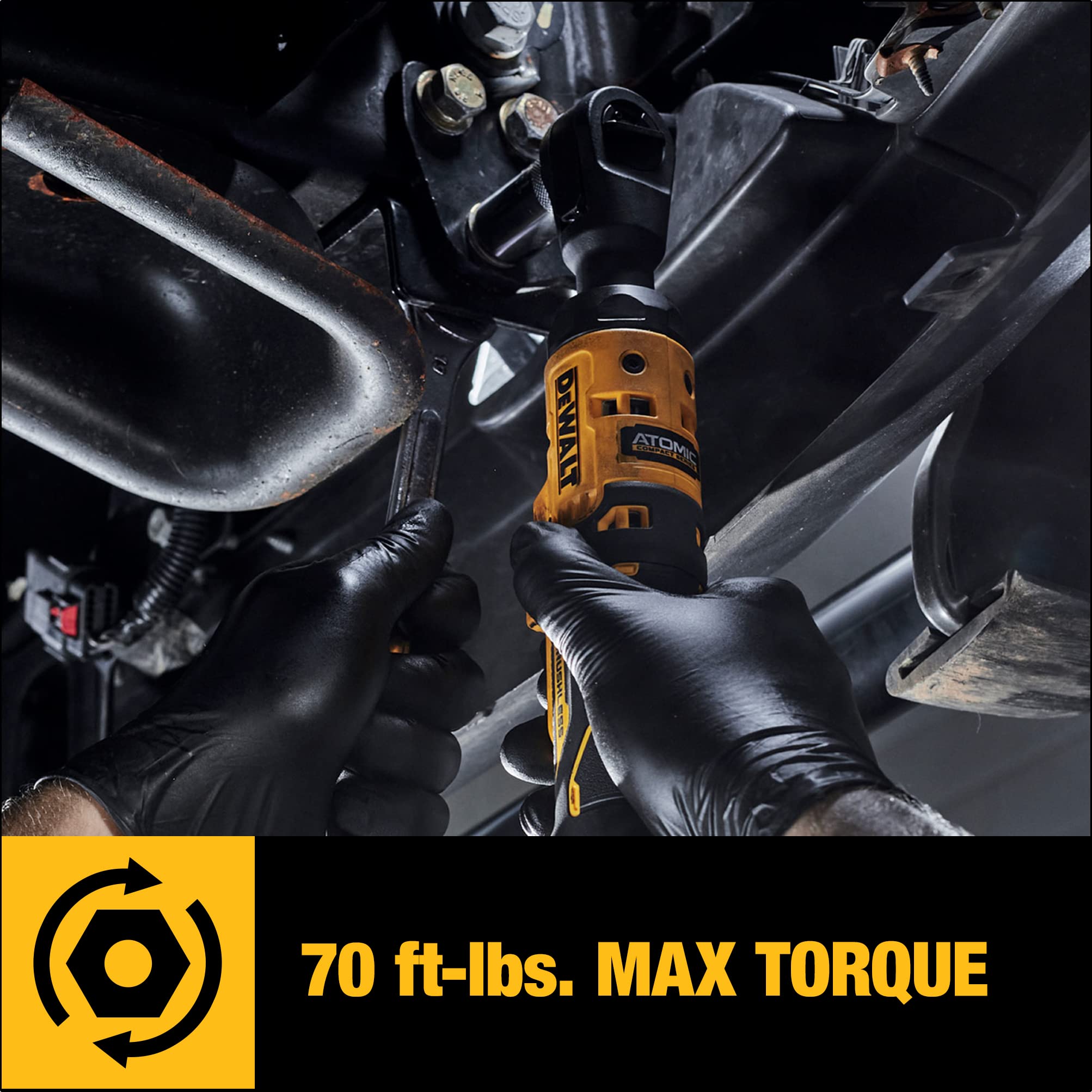 DEWALT 20V MAX ATOMIC Brushless Cordless Ratchet, 1/2 Inch, Bare Tool Only (DCF512B)