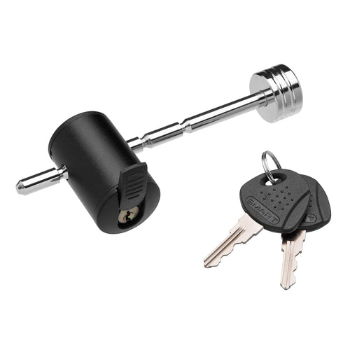 Chrome TOWSMART Adjustable Right Angle Trailer Coupler Lock, 1/4 in. Diameter Pin, 1 in. to 3 in. Span