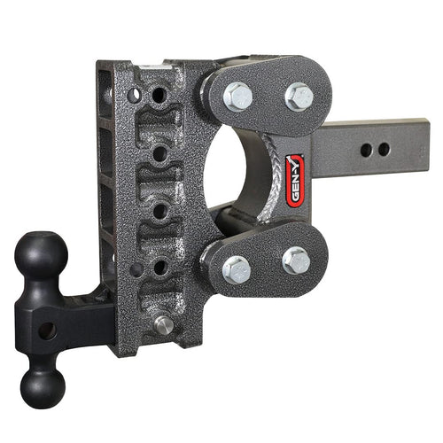 GEN-Y Heavy Duty Hitch Tow for 2.5" Receiver - 7.5" Drop/Rise with 5 Adjustable Positions, Includes Dual Ball Mount and Locking Pins, 16,000 lbs Towing Capacity, 1,700 lbs Tongue Weight