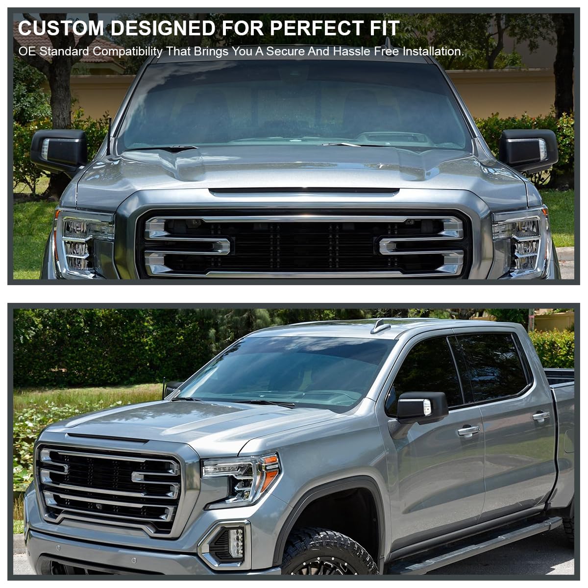 Spec-D Tuning Black Left Driver Side Power Heated Manual Adjust Side Mirror w/Blind Spot + Temp Sensor Compatible with 2019-2025 GMC Sierra 1500