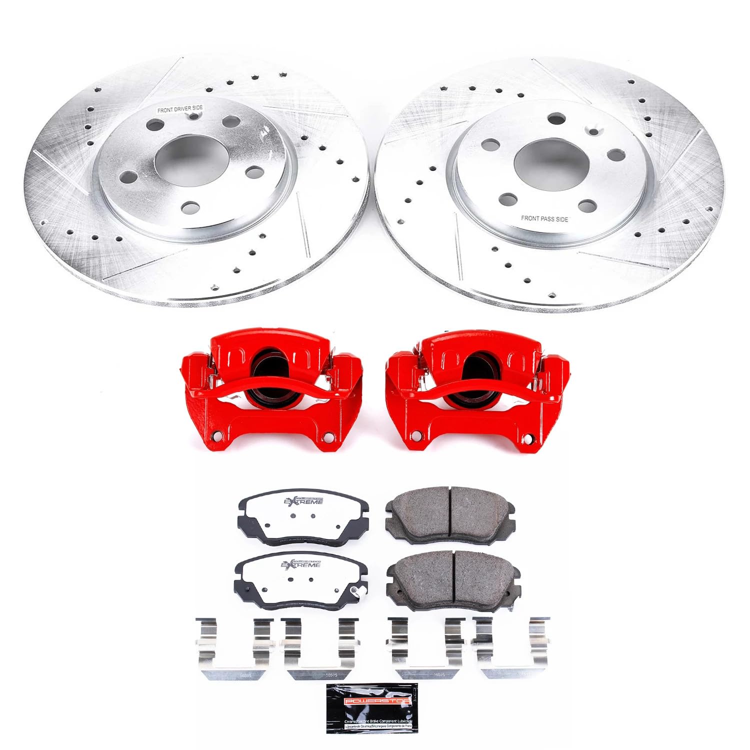 Power Stop Z26 KC5334-26 Front Street Warrior Brake Kit Buick Chevy GMC Saab For Buick LaCrosse, Buick Regal, Chevy Equinox, Chevy Impala, Chevy Malibu, GMC Terrain, Saab 9-5 [Model Specific]