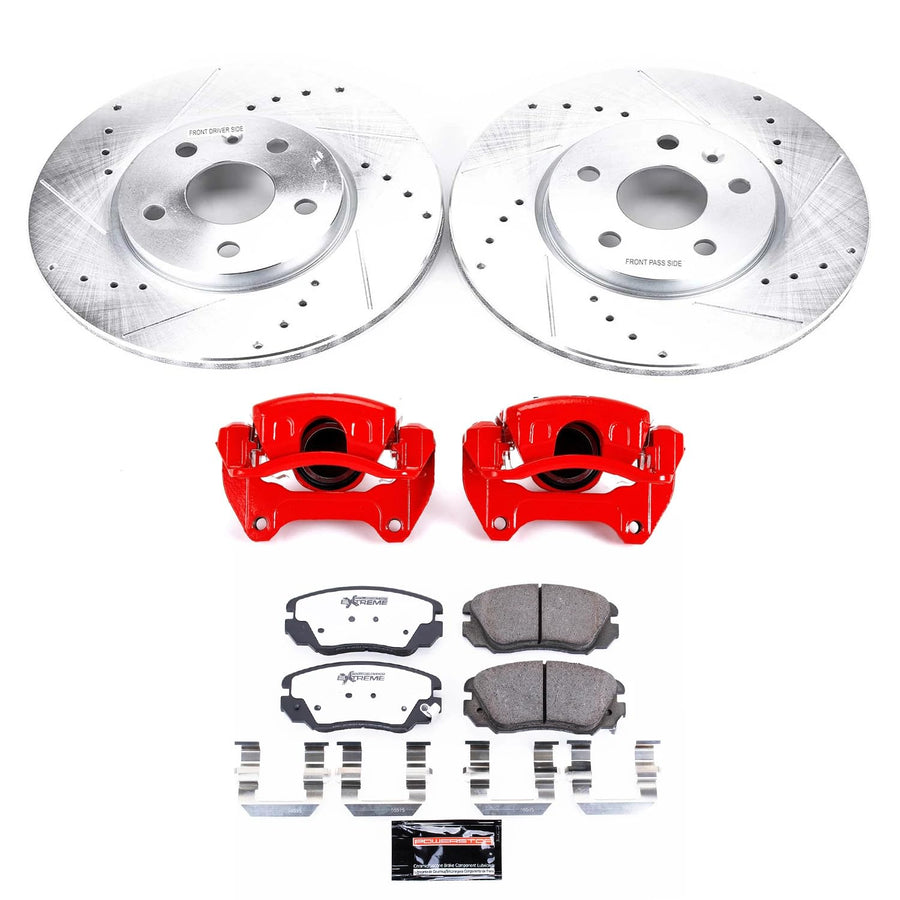 Power Stop Z26 KC5334-26 Front Street Warrior Brake Kit Buick Chevy GMC Saab For Buick LaCrosse, Buick Regal, Chevy Equinox, Chevy Impala, Chevy Malibu, GMC Terrain, Saab 9-5 [Model Specific]