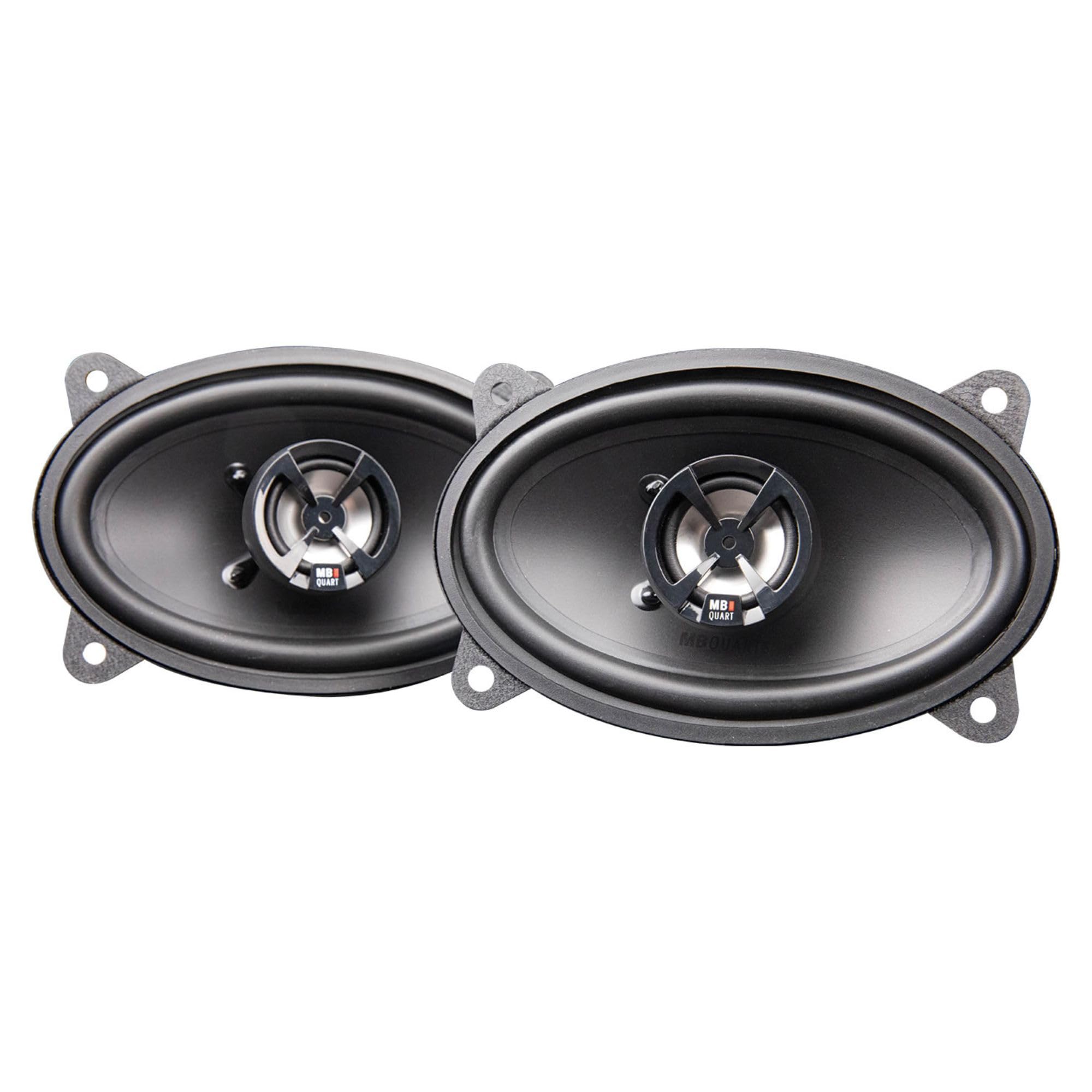 MB Quart 2 Way Car Audio Coaxial Speakers 4x6" with Polypropylene Cones & Butyl Rubber Surrounds for Enhanced Quality, 180W Peak Power, 88 dB, Pair