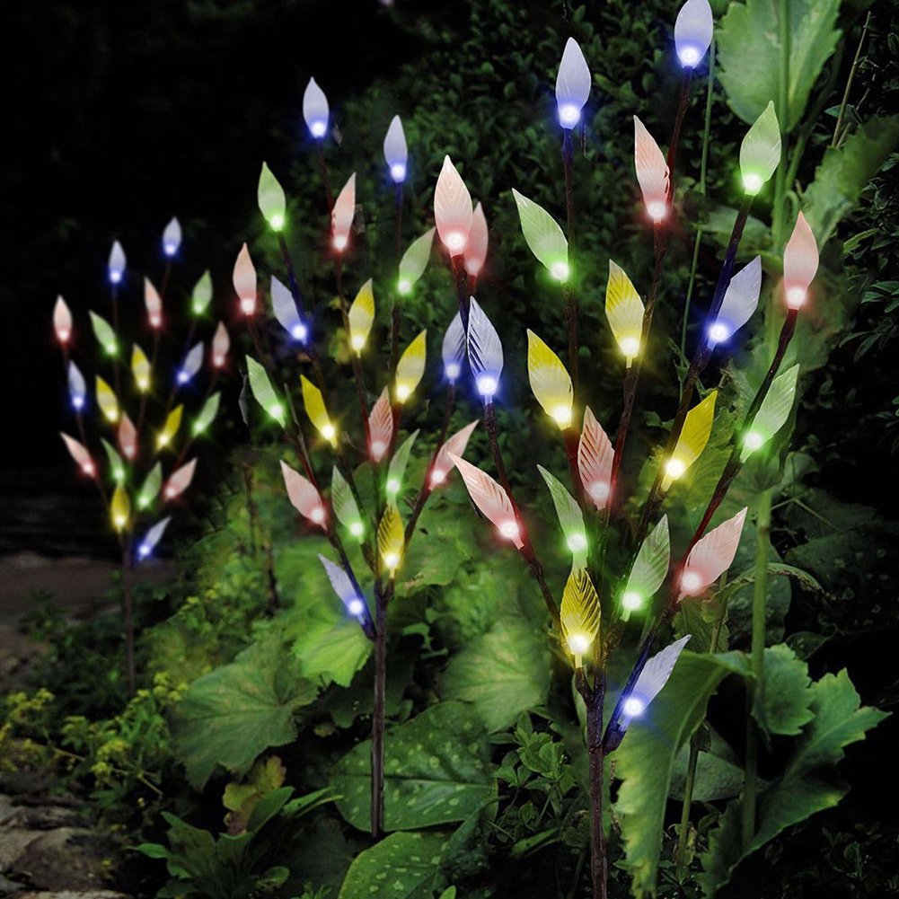 Durable Energy Saving Grass Simulation Leaf Branch Sun Outdoor Garden Light