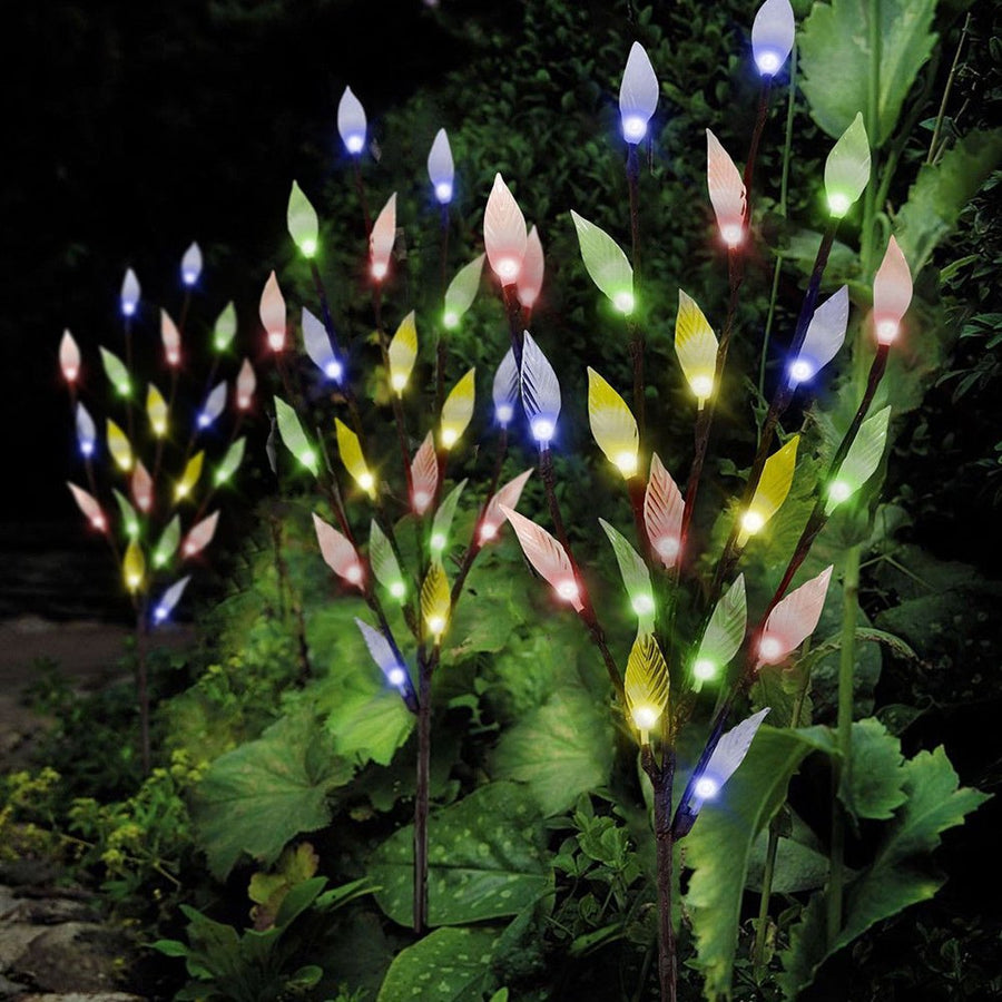 Durable Energy Saving Grass Simulation Leaf Branch Sun Outdoor Garden Light