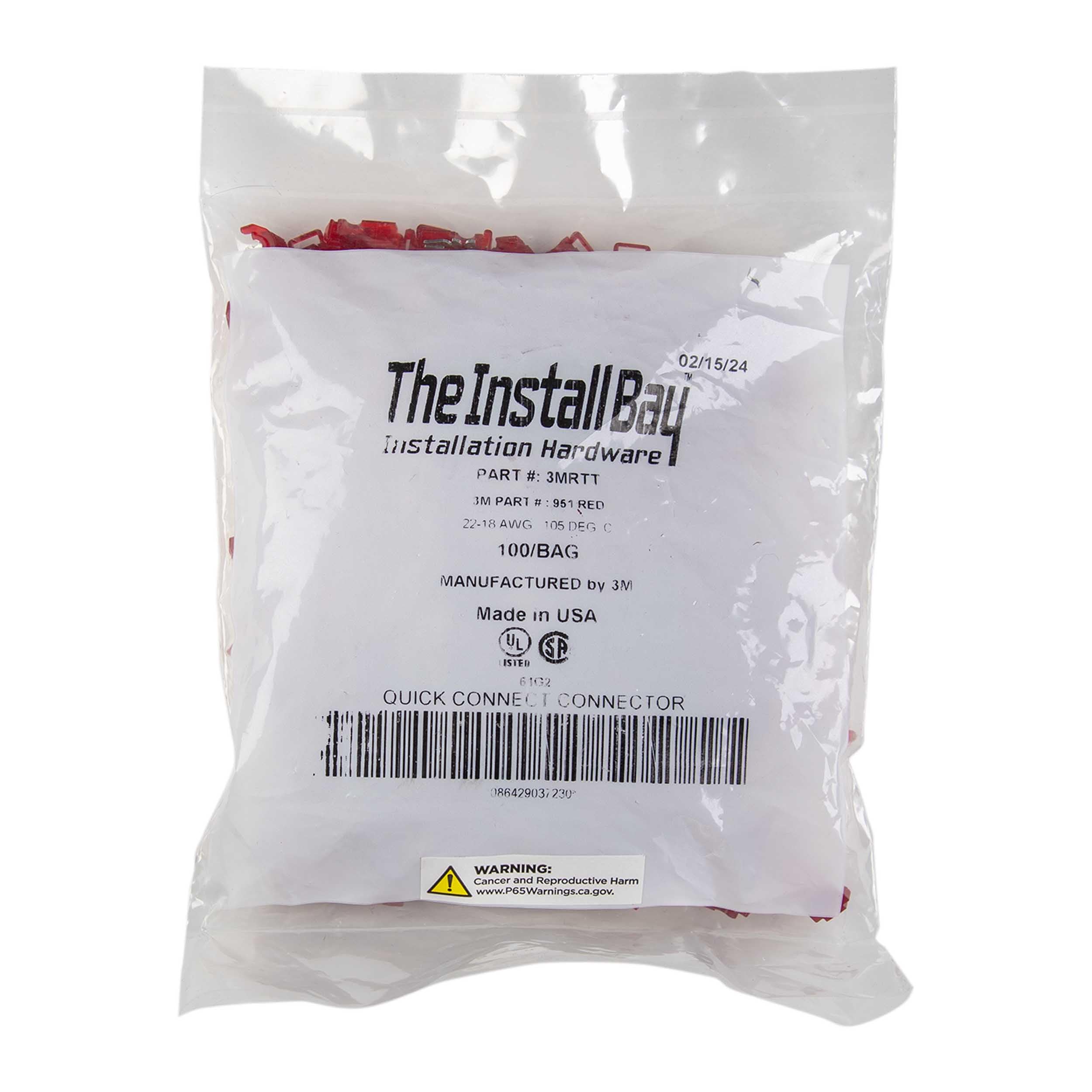 3MRTT Install Bay T-Tap 22/18 Gauge, Red 100 Pack