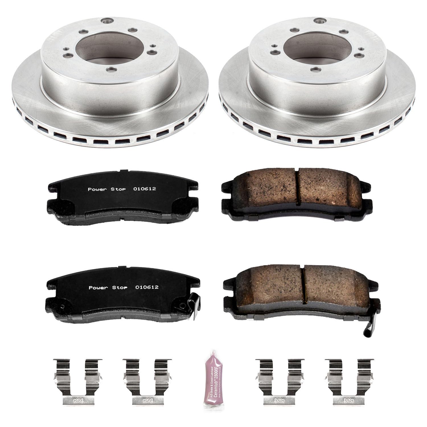 Power Stop Autospecialty KOE806 Rear Replacement Brake Kit-OE Brake Rotors & Ceramic Brake Pads