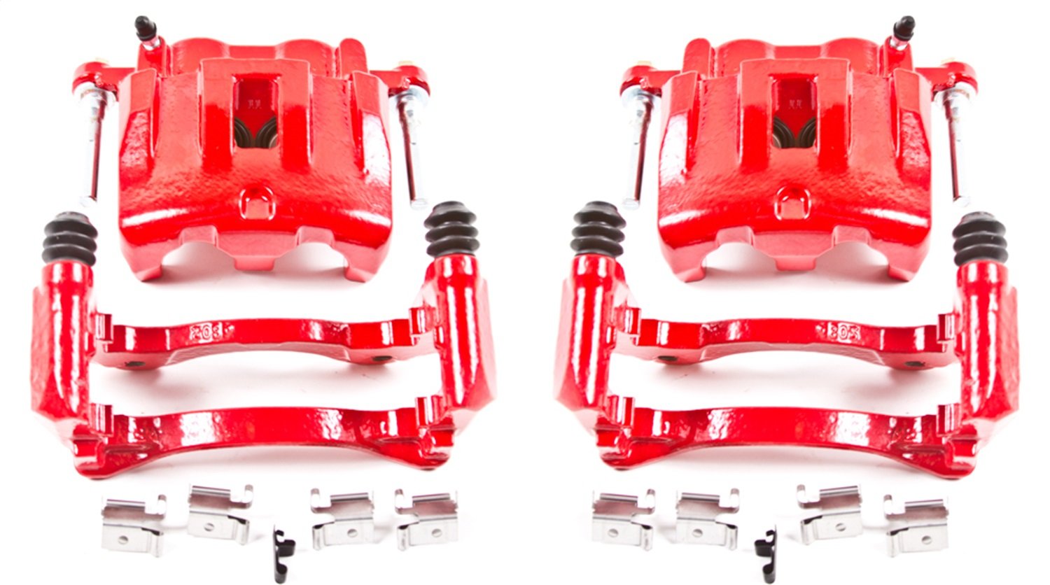 Power Stop S4826 Front Pair of High-Temp Red Powder Coated Calipers for Jeep Grand Cherokee 1999-2004 [Model Specific]