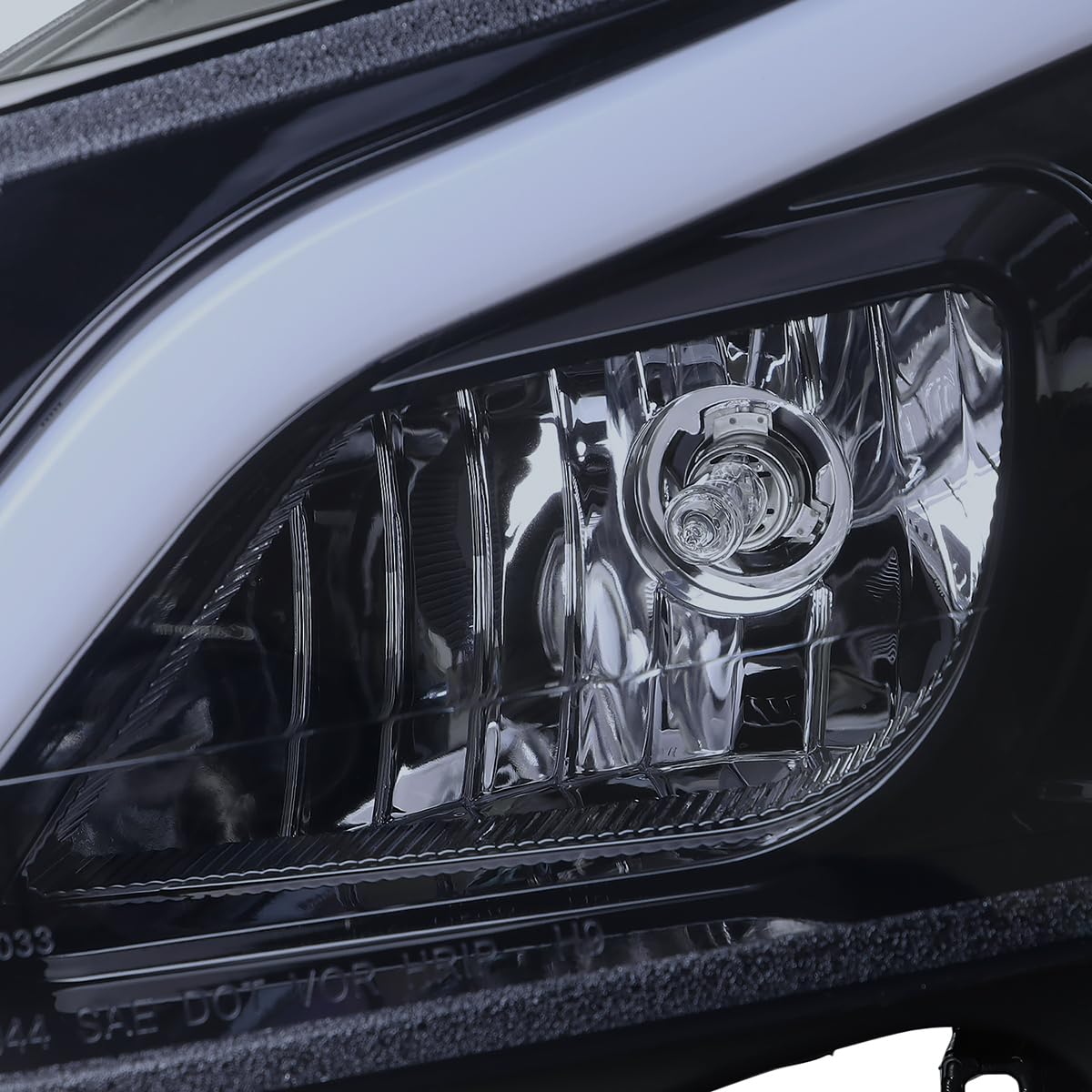 Black Smoke SPEC-D TUNING Switchback Sequential LED Tube Projector Headlights Compatible with 2012-2014 Mercedes-Benz W204 C-Class C250 C300 C350 C63, Left + Right Pair Headlamps Assembly