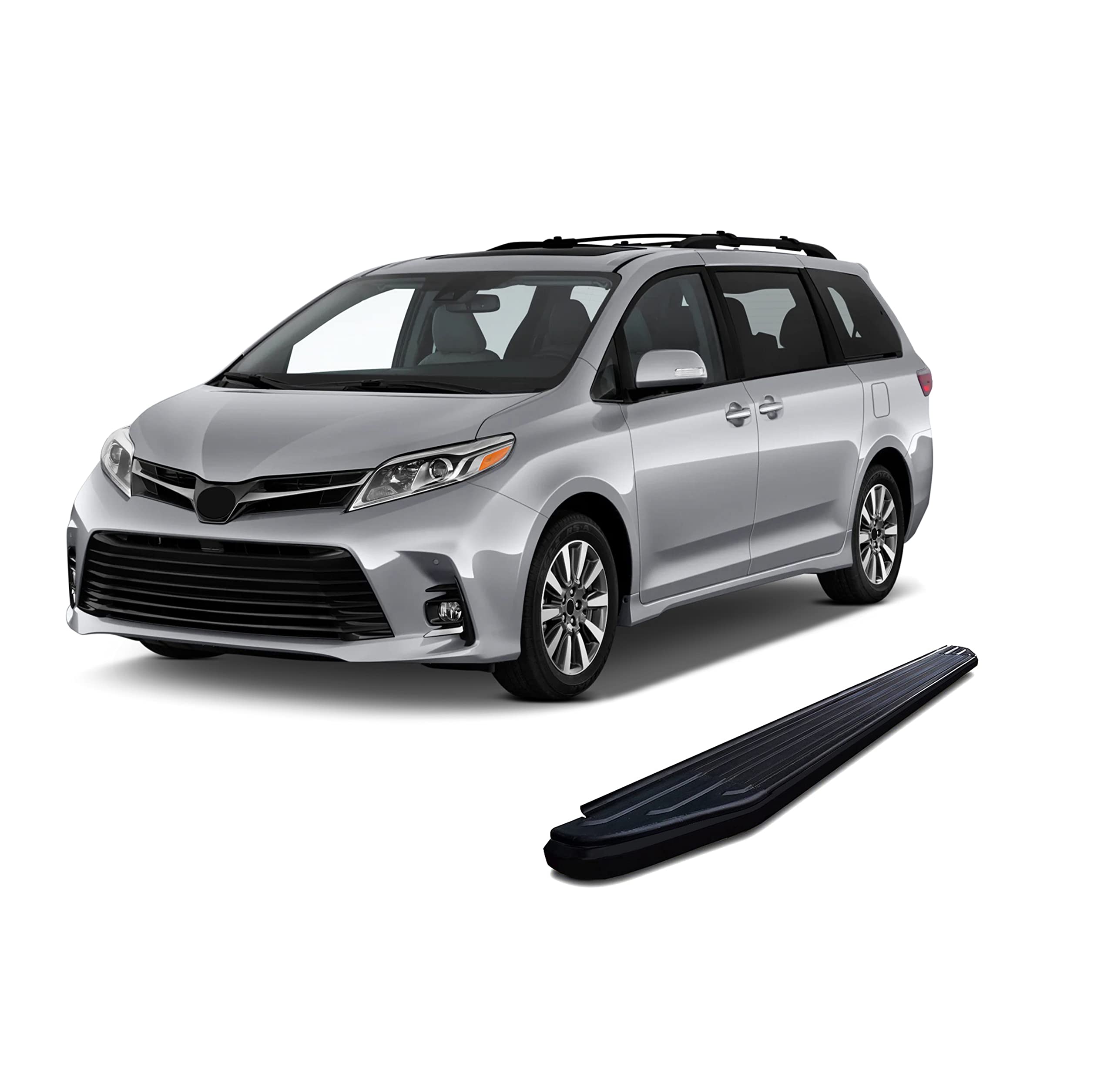 Peerless Black Horse Running Boards Compatible with 2011-2017 Toyota Sienna (Excl. SE Models)-PR-TY18BK
