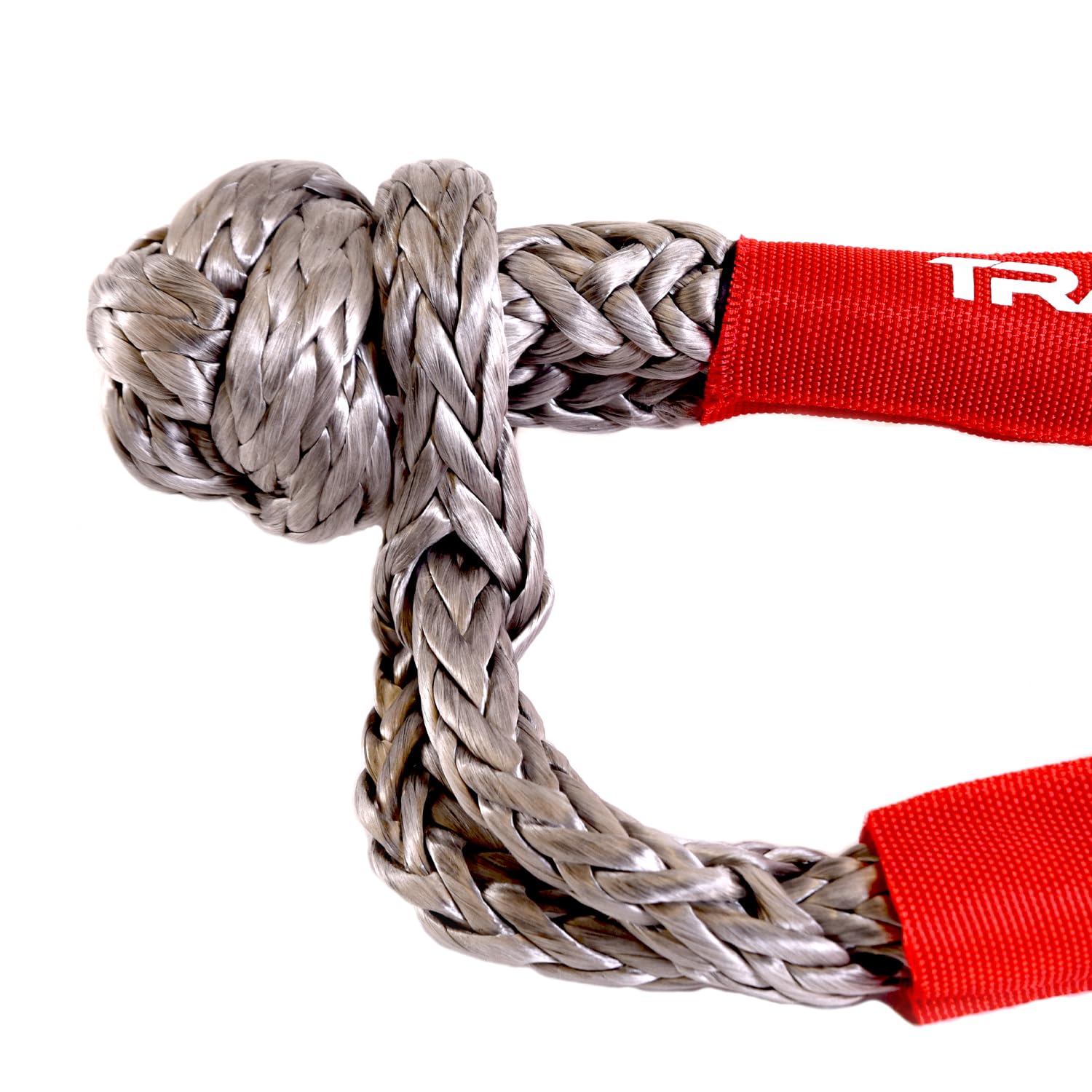 7/16 Inch TrailFX Shackle Rope HMPE Synthetic Rope 7,500 Pound Working Load Limit 30,000 Pound Break Strength Red Single WA046