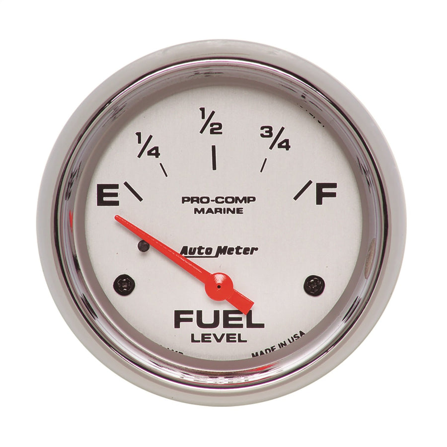 Fuel Level AutoMeter Gauge, 2 5/8", 240Ωe to 33Ωf, Elec, Marine Chrome (200761-35)