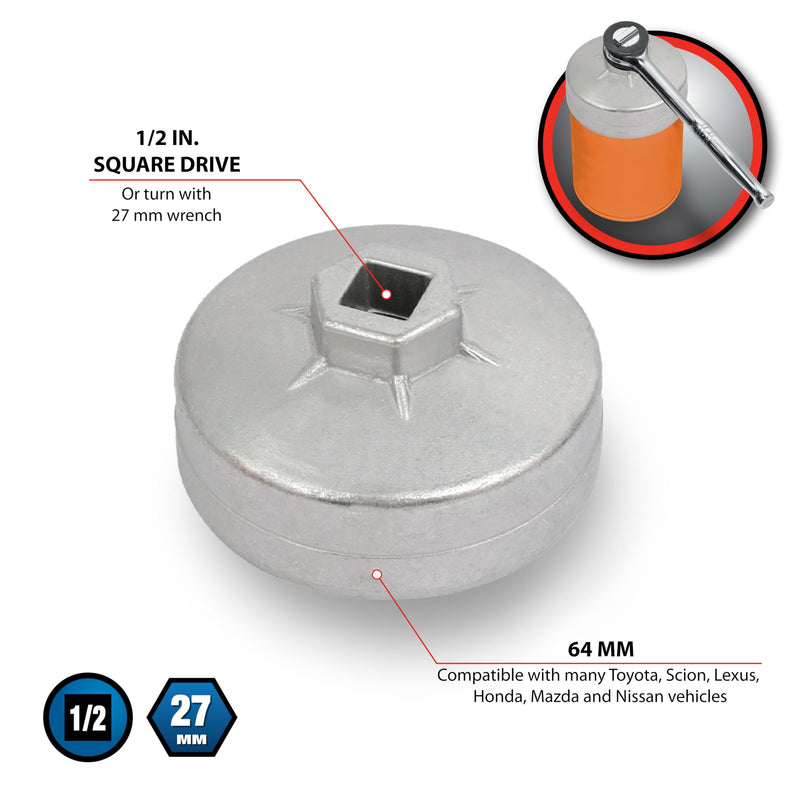 C28128 Performance Tool 64mm Cap Filter Wrench