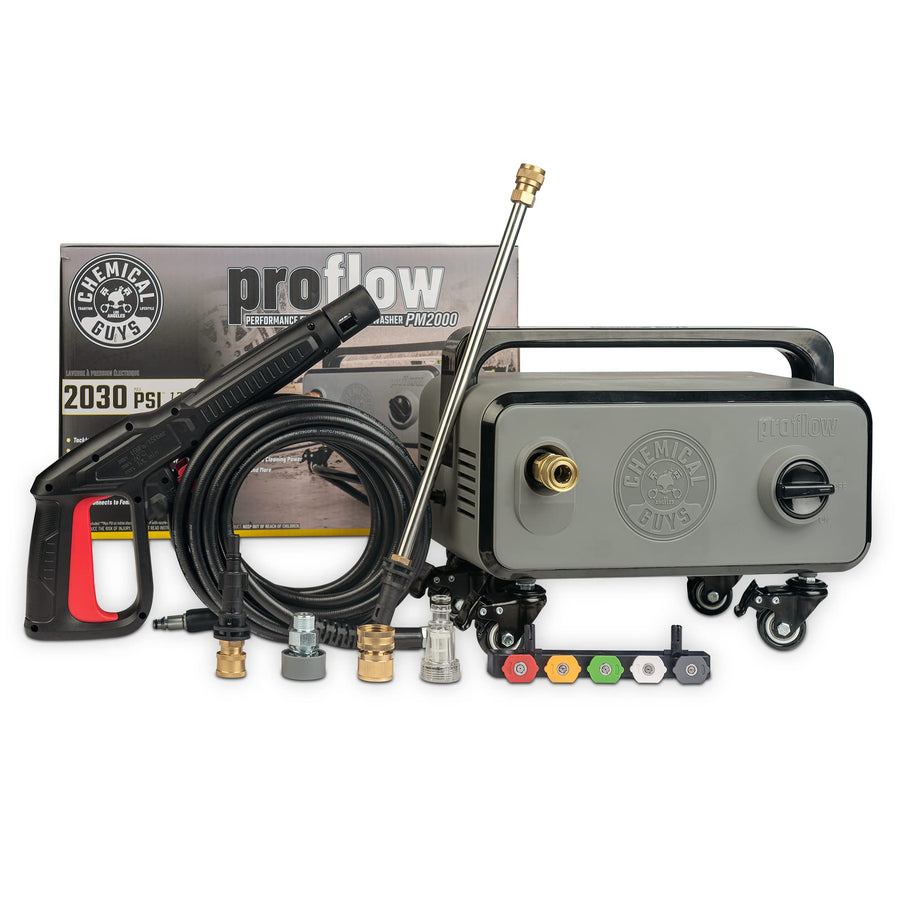 Chemical Guys ProFlow Electric Pressure Washer PM2000 – 14.5 Amp Motor, 2030 Max PSI, 1.77 GPM with 5 Quick Connect Tips, Compact Portable Pressure Washer for Cars, Patios, Driveways and Home Cleaning