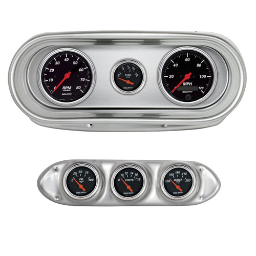 AutoMeter Dash Kit Direct Fit, Nova 62-65, Tach/Mph/Fuel/Oilp/Wtmp/Volt, Designer Black (2127-06)