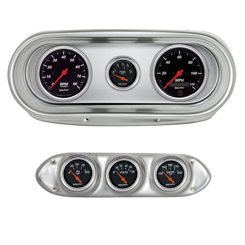 AutoMeter Dash Kit Direct Fit, Nova 62-65, Tach/Mph/Fuel/Oilp/Wtmp/Volt, Designer Black (2127-06)