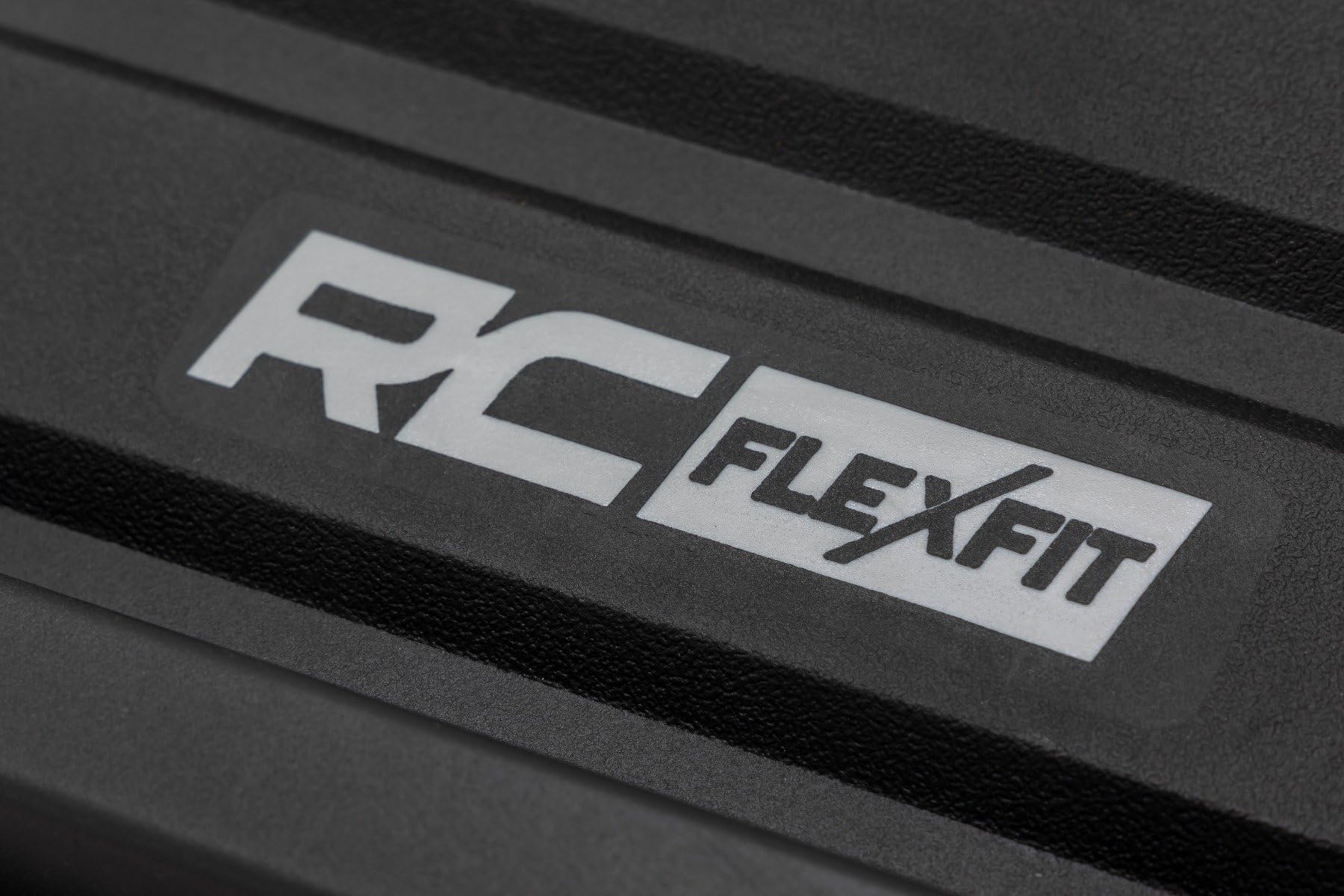Rough Country Floor Mats Flex-Fit for Ram 1500 (2019-24)/1500 TRX (2021-24) Crew Cab - Front & Rear Set, Custom All-Weather Non-Slip TPE Liners with Spill Saver Lip