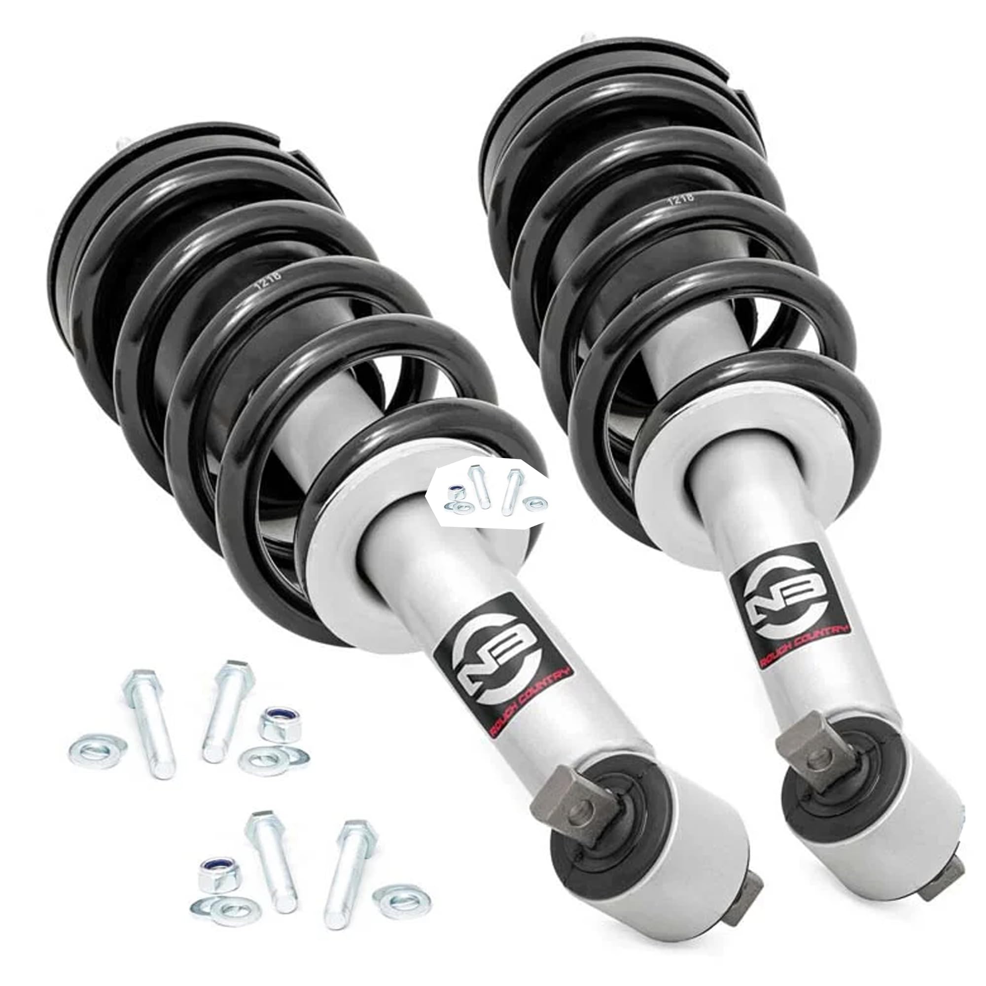 Rough Country 2" Leveling Kit with N3 Struts for GMC Sierra & Chevy Silverado 1500 (2019-2025) - Increase Ground Clearance, Front-to-Rear Leveling