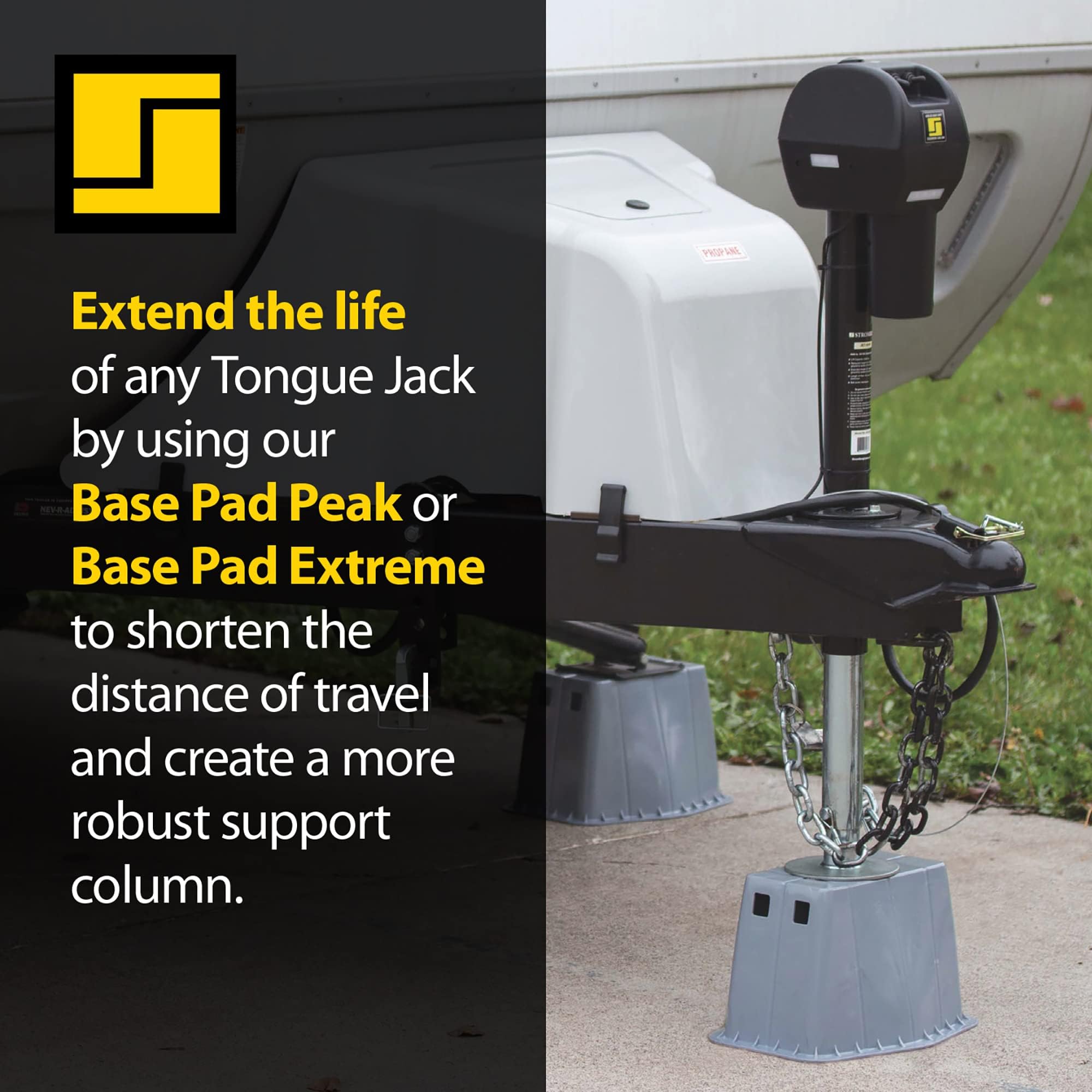 Stromberg Carlson Electric Tongue Jack JET-2500 - Heavy Duty Jack with Motor Protection, 18" Vertical Travel, Stabilizing, Leveling & Lifting RVs, Campers, Utility Trailers, Black, 2500 lb Capacity