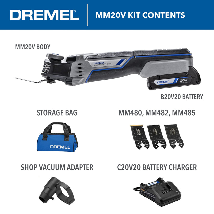Multi-Max Dremel MM20V-01 Cordless Oscillating Tool Kit with (1) Battery