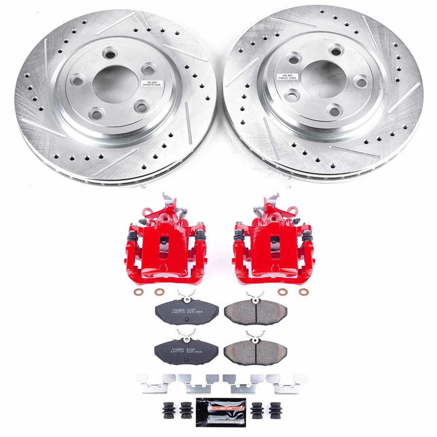Power Stop Z23 KC3141 Evolution Sport Rear Brake Caliper Kit- Brake Rotors, Brake Pads and Brake Calipers For Jaguar S-Type 2003-2005 [Model Specific]