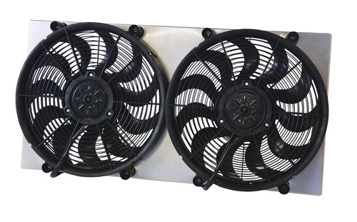 Dual RAD Fan/Aluminum Shroud Assembly Derale 16843