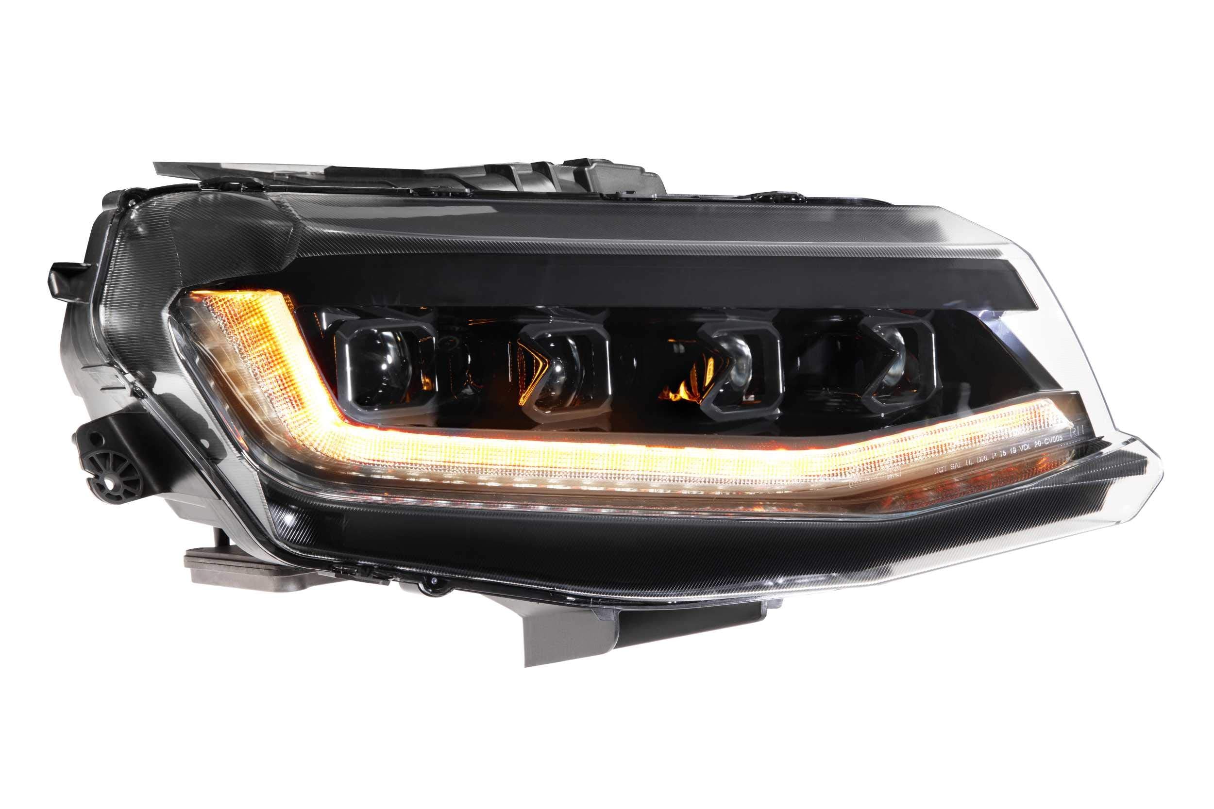 XB LED Headlight Housing Upgrade Morimoto, Fits 2016-2018 Chevrolet Camaro, Plug and Play Replacement, DOT Approved LED Assembly with Switchback Sequential Turn Signals & UV Coated Lens (1x LF403)