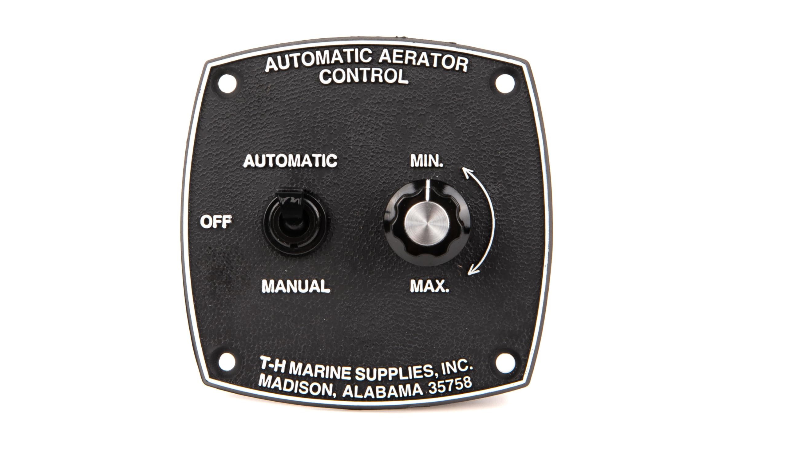 T-H Marine Aerator Control Panel Mount - Waterproof Solid-State Automatic Livewell Timer Switch for Aerator Pumps - Adjustable 1-10 Min Off Delay, 45 Sec On Cycle, 10A