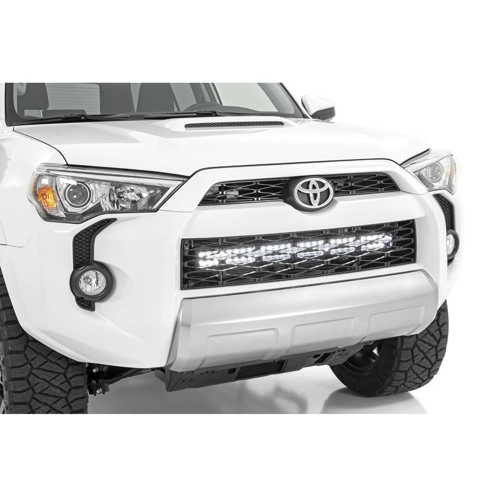30" Rough Country Dual Row LED Light Bar Kit for Toyota 4Runner (2014–2020) - Hidden Grille Mount, 300W Spectrum Series, 27,000 Lumens, Spot & Flood Combo Beam