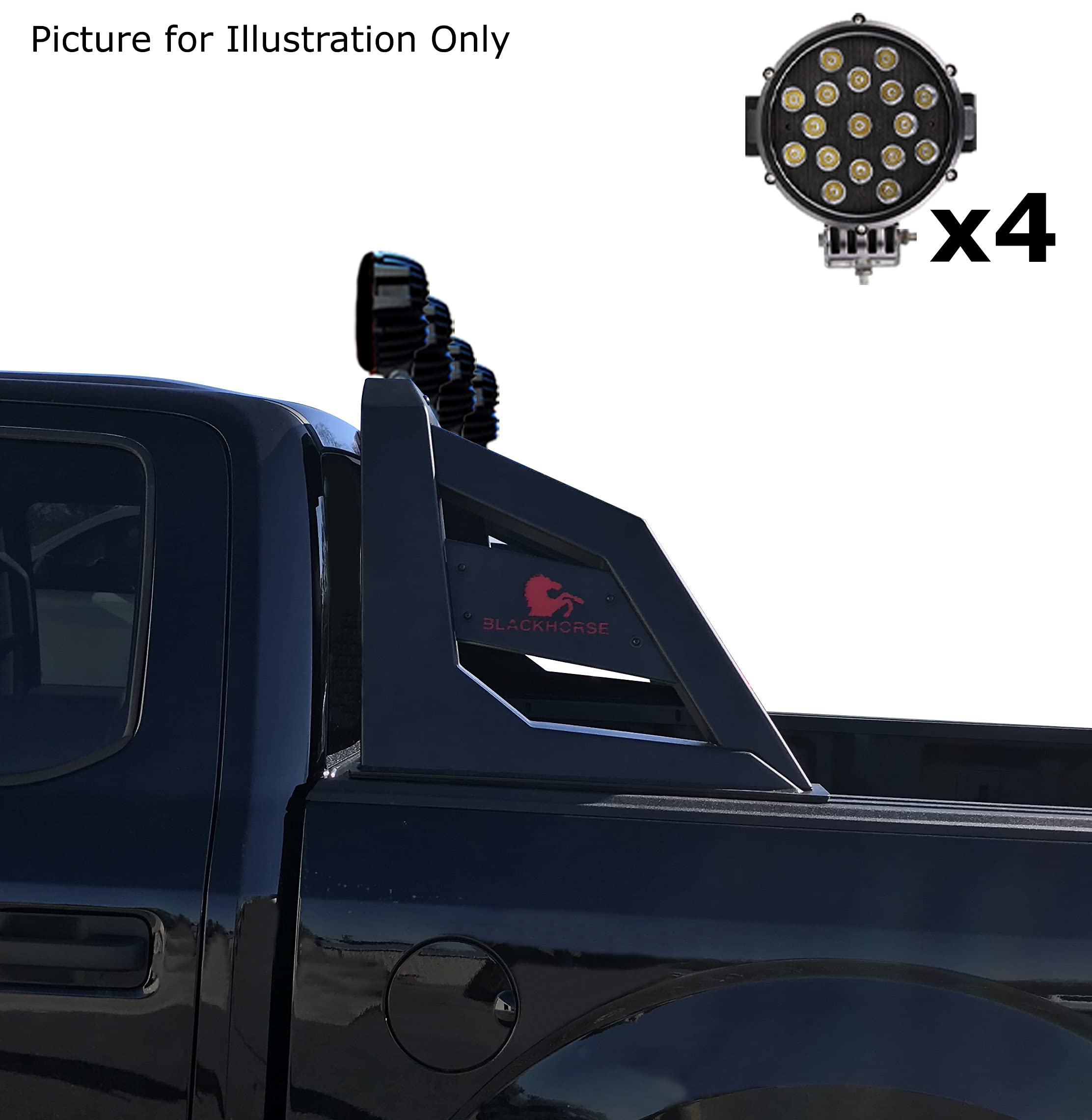 Roll Bar Armour for 1/2 Ton Trucks Compatible with GMC-Ford-Dodge-Matte Black Armour Roll Bar-RB-AR1B-PLB