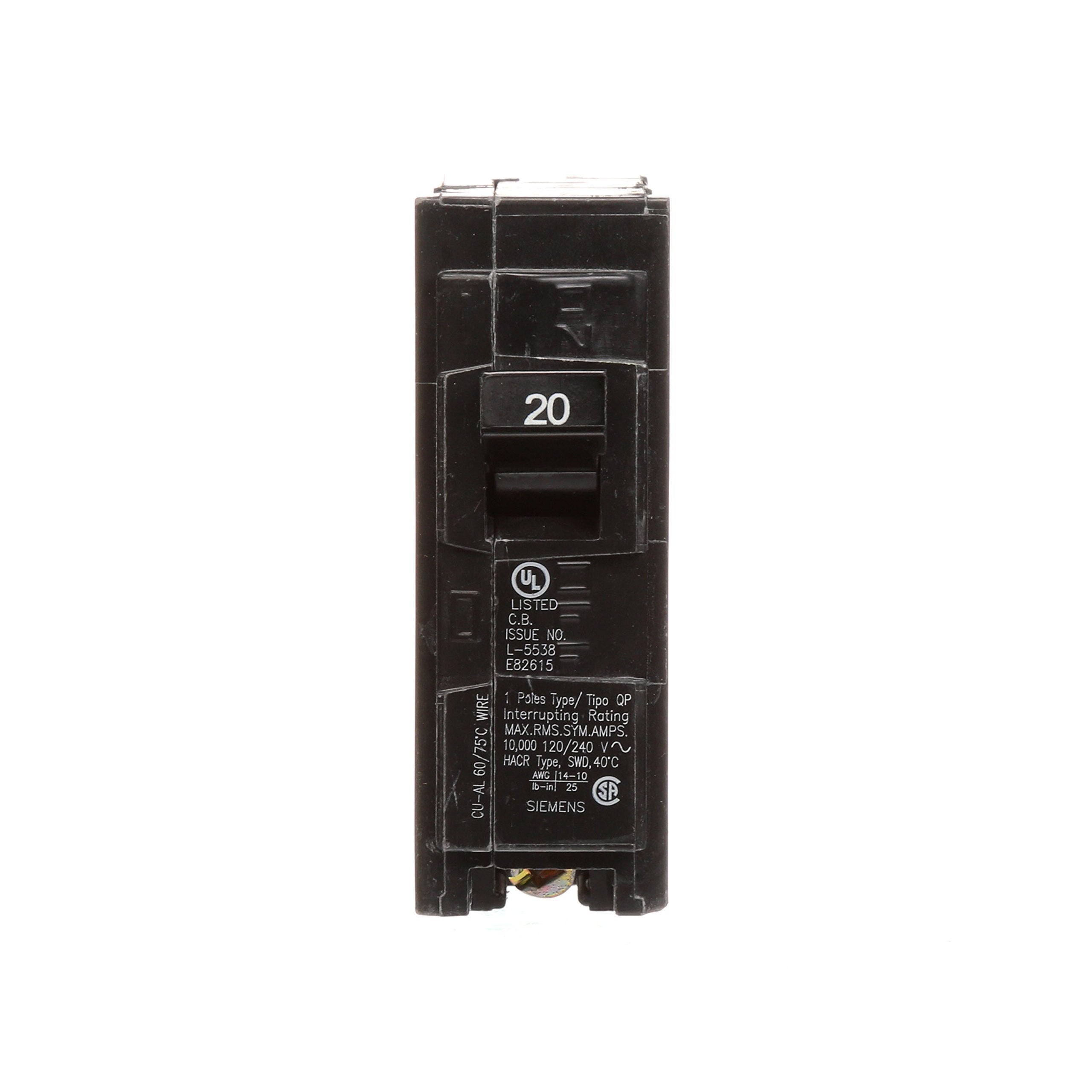 20-Amp Siemens Q120 Single Pole Type QP Circuit Breaker
